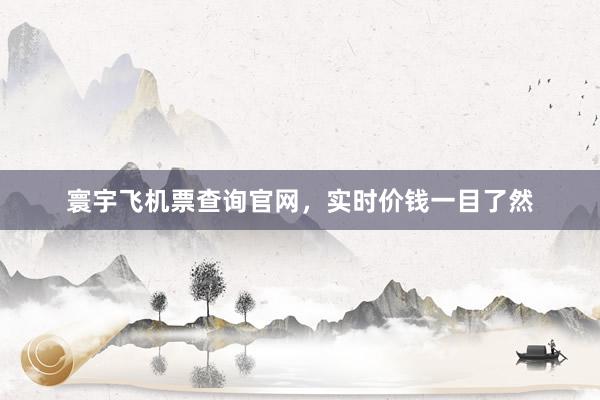 寰宇飞机票查询官网,实时价钱一目了然